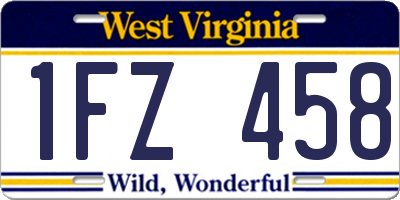 WV license plate 1FZ458