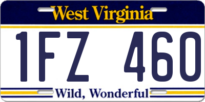 WV license plate 1FZ460