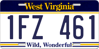 WV license plate 1FZ461