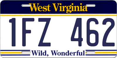 WV license plate 1FZ462
