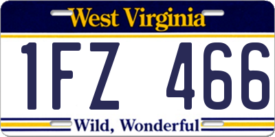 WV license plate 1FZ466