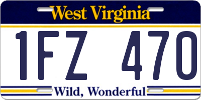 WV license plate 1FZ470