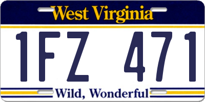 WV license plate 1FZ471