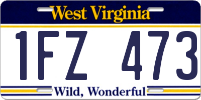 WV license plate 1FZ473