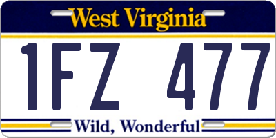 WV license plate 1FZ477