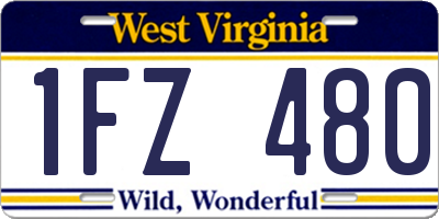 WV license plate 1FZ480