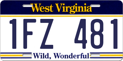 WV license plate 1FZ481