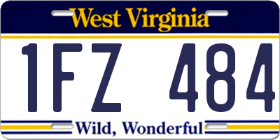 WV license plate 1FZ484