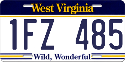WV license plate 1FZ485