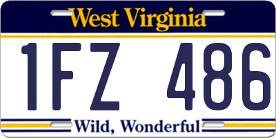 WV license plate 1FZ486