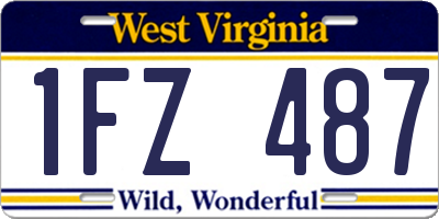 WV license plate 1FZ487