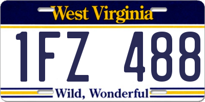 WV license plate 1FZ488