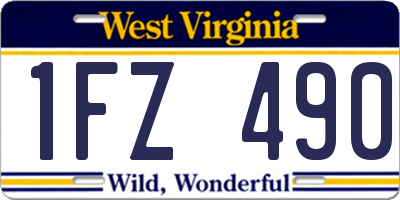 WV license plate 1FZ490