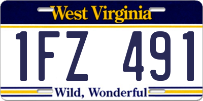 WV license plate 1FZ491