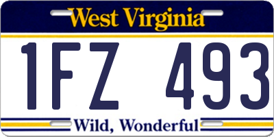 WV license plate 1FZ493