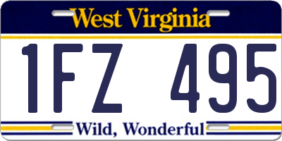 WV license plate 1FZ495