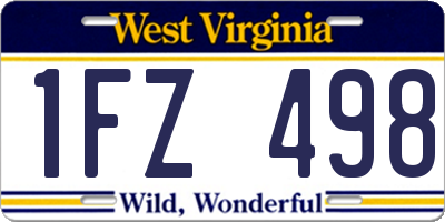 WV license plate 1FZ498