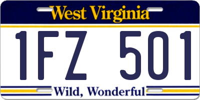 WV license plate 1FZ501