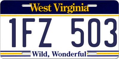 WV license plate 1FZ503