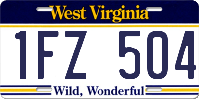 WV license plate 1FZ504