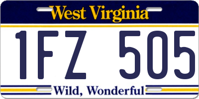 WV license plate 1FZ505