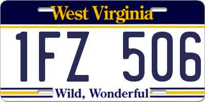 WV license plate 1FZ506