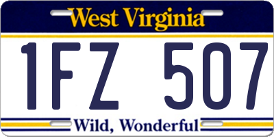 WV license plate 1FZ507