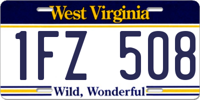 WV license plate 1FZ508