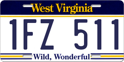 WV license plate 1FZ511