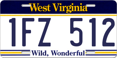 WV license plate 1FZ512