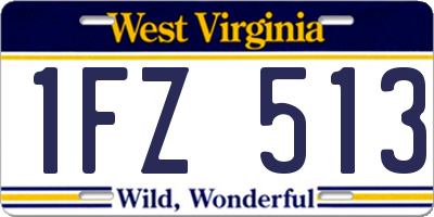 WV license plate 1FZ513