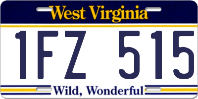 WV license plate 1FZ515