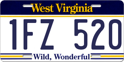 WV license plate 1FZ520