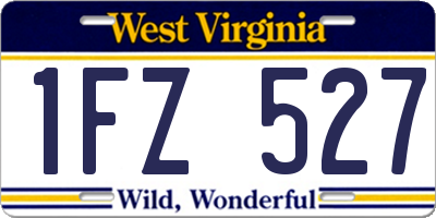 WV license plate 1FZ527