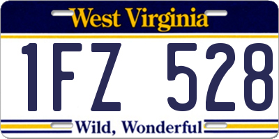 WV license plate 1FZ528