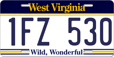 WV license plate 1FZ530