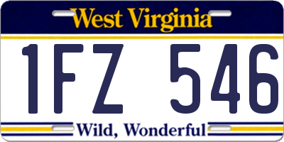WV license plate 1FZ546