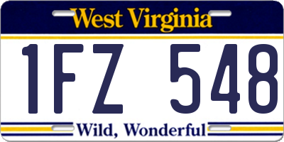 WV license plate 1FZ548
