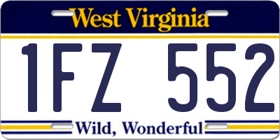 WV license plate 1FZ552