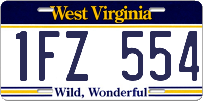 WV license plate 1FZ554