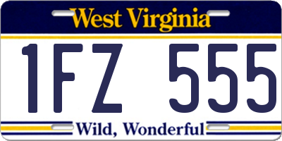 WV license plate 1FZ555