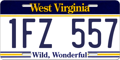 WV license plate 1FZ557