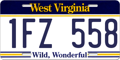 WV license plate 1FZ558