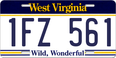 WV license plate 1FZ561