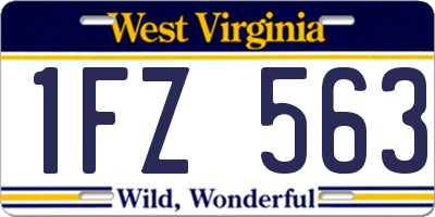 WV license plate 1FZ563