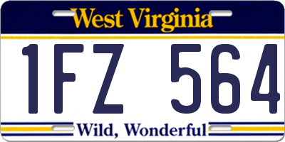 WV license plate 1FZ564