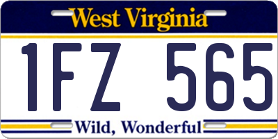 WV license plate 1FZ565