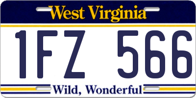 WV license plate 1FZ566