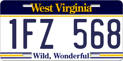 WV license plate 1FZ568