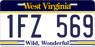 WV license plate 1FZ569